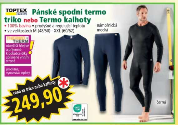 Pánské spodní termo triko nebo Termo kalhoty