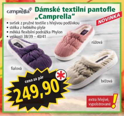 Dámské textilní pantofle „Camprella“
