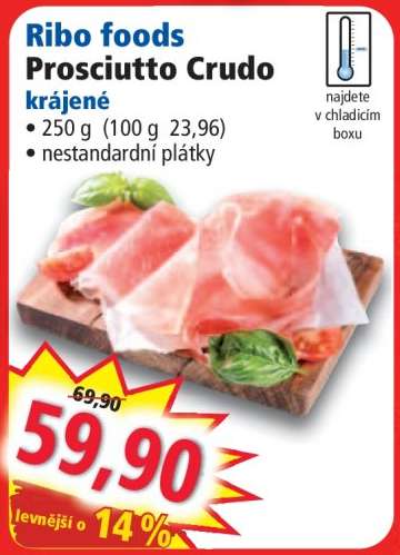 Ribo foods Prosciutto Crudo krájené