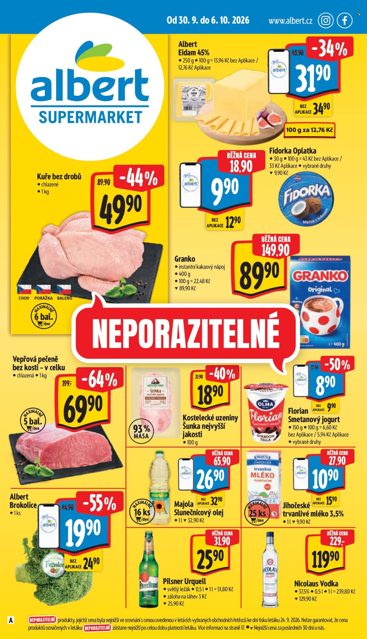Leták Albert Supermarket - 30.9.2026 - 6.10.2026. Strana 1