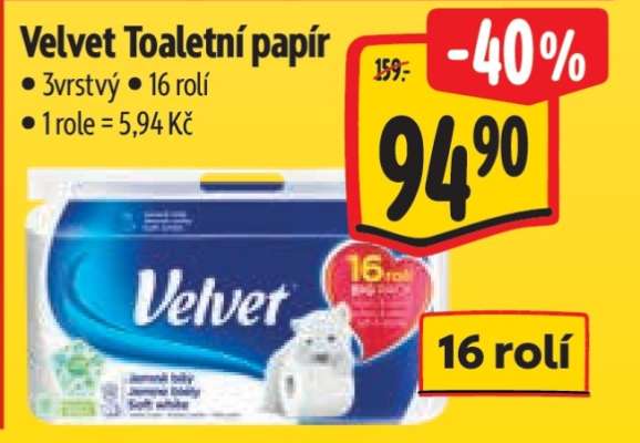 Velvet Toaletní papír