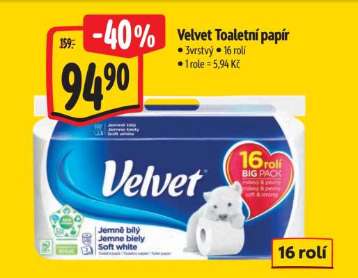 Velvet Toaletní papír