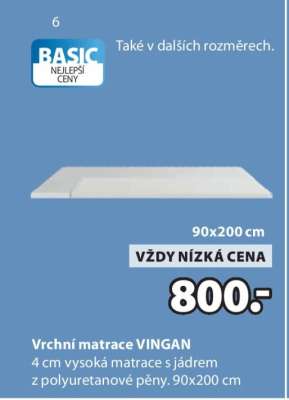 Vrchní matrace VINGAN