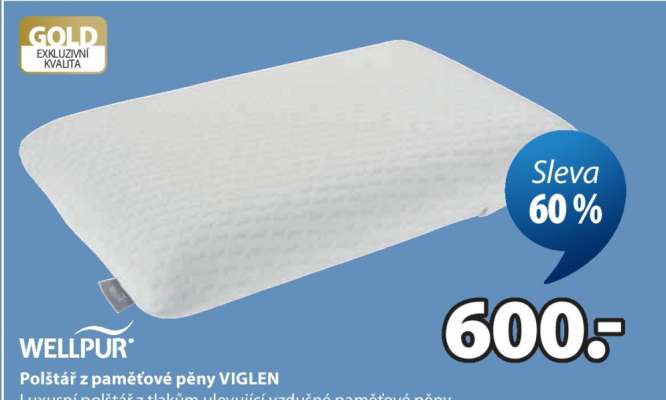 WELLPUR Polštář z paměťové pěny VIGLEN