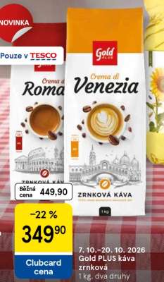 Gold PLUS káva zrnková