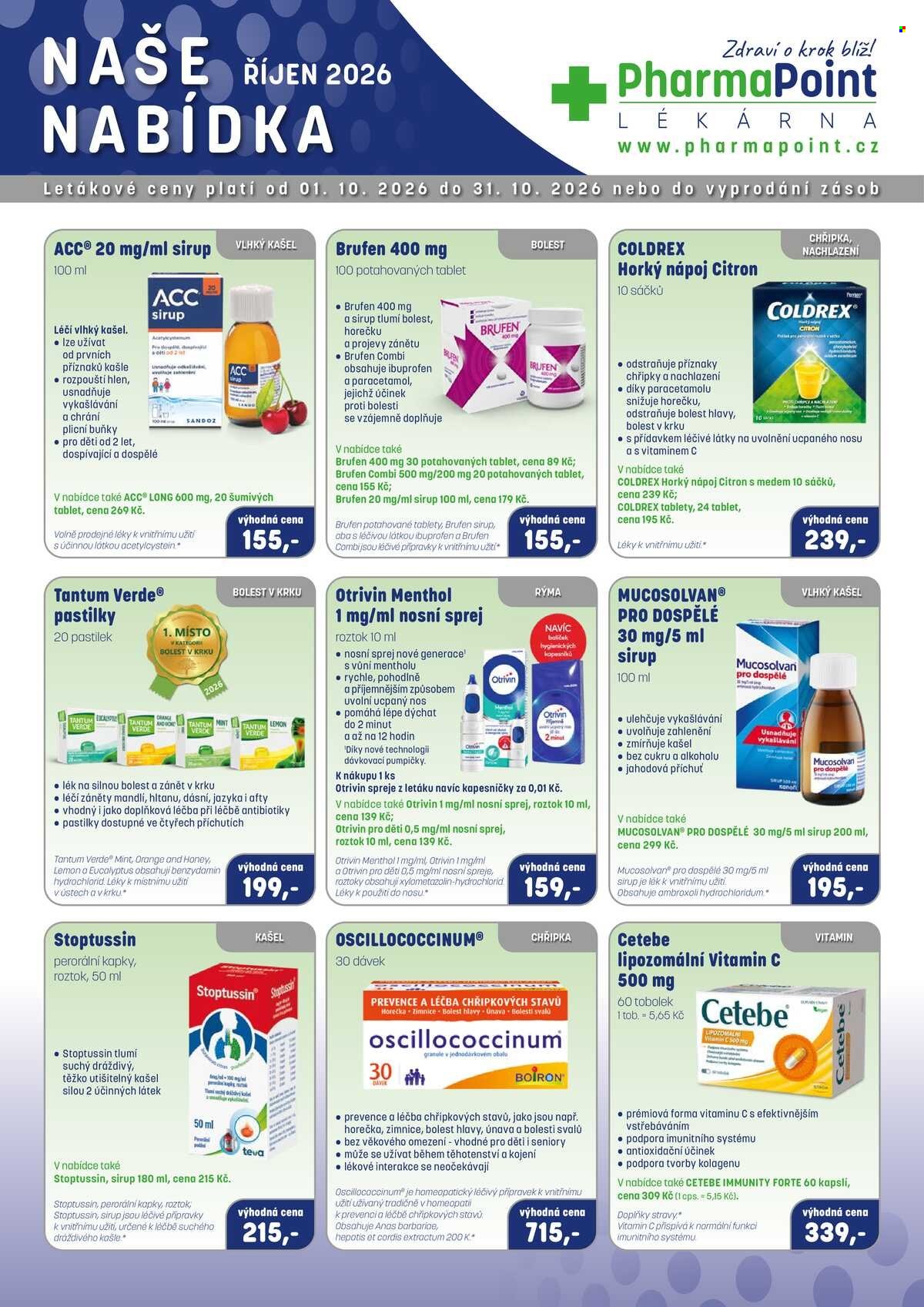 Leták PharmaPoint - 1.10.2026 - 31.10.2026. Strana 1