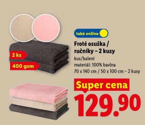 Froté osuška / ručníky – 2 kusy