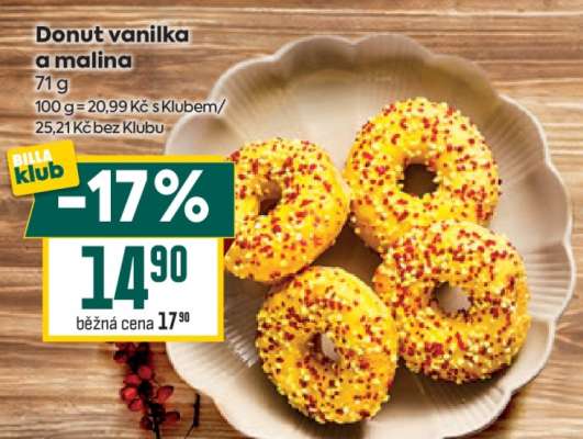 Donut vanilka a malina