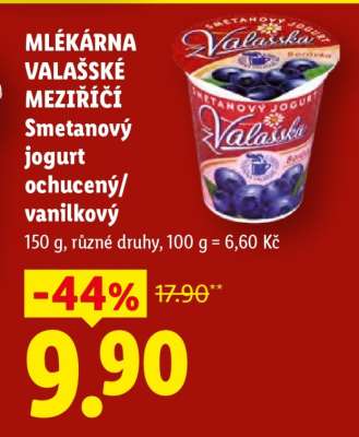 MLÉKÁRNA VALAŠSKÉ MEZIŘÍČÍ Smetanový jogurt ochucený / vanilkový