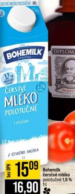Bohemilk čerstvé mléko polotučné 1,5% 1l