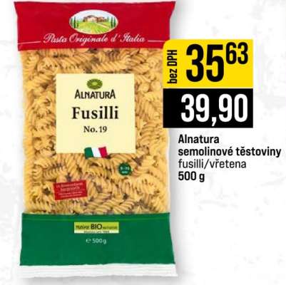 Alnatura semolinové těstoviny