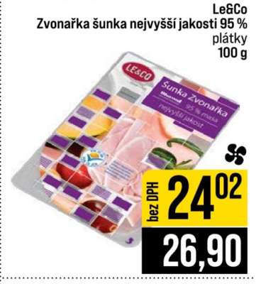 Le&Co Zvonářka šunka nejvyšší jakosti 95% plátky