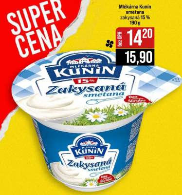 Mlékárna Kunín smetana zakysaná 15%