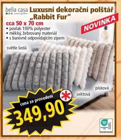 Luxusní dekorační polštář „Rabbit Fur“