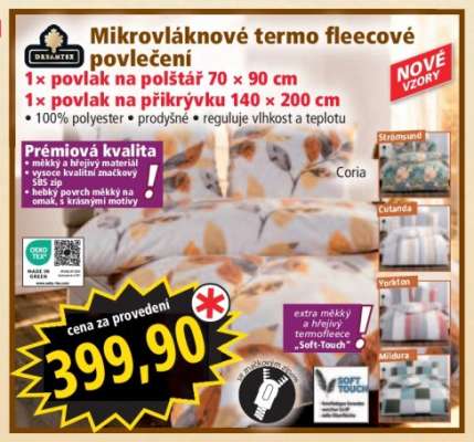 Mikrovláknové termo fleecové povlečení