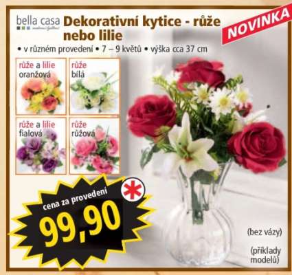 Dekorativní kytice - růže nebo lilie