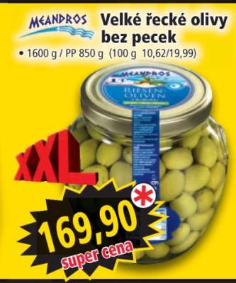 Velké řecké olivy bez pecek