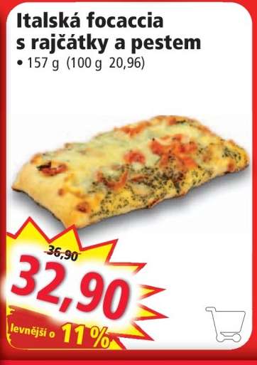 Italská focaccia s rajčátky a pestem