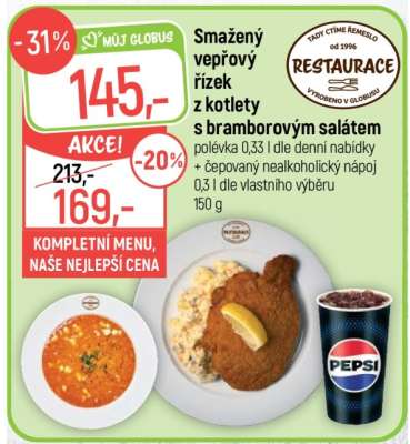 Smažený vepřový řízek z kotlety s bramborovým salátem