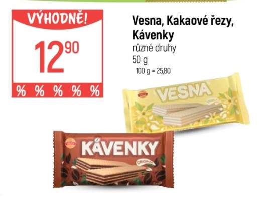 Vesna, Kakaové řezy, Kávenky
