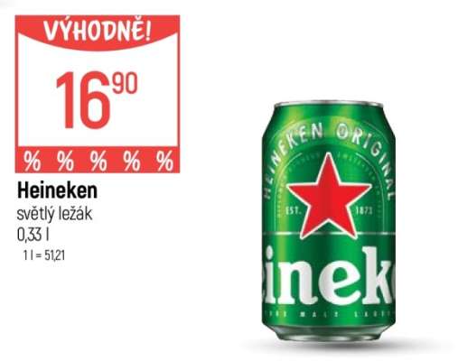 Heineken světlý ležák,