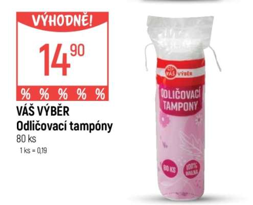 VÁŠ VÝBĚR Odličovací tampony