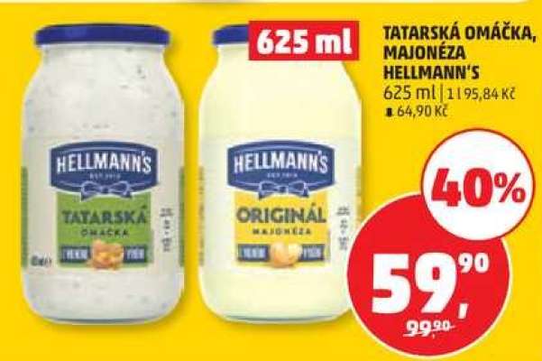 TATARSKÁ OMÁČKA, MAJONÉZA HELLMANN’S