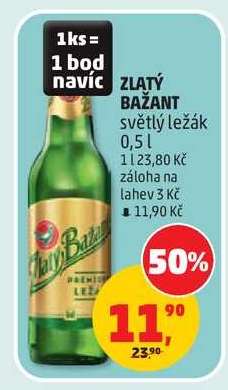ZLATÝ BAŽANT světlý ležák 0,5 l