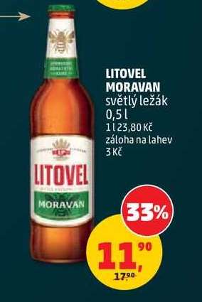 Litovel Moravan světlý ležák 0.5 l