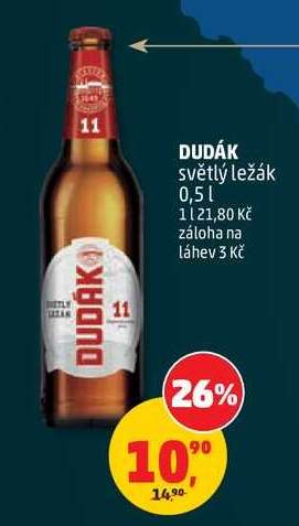 DUDÁK světlý ležák 0,5 l