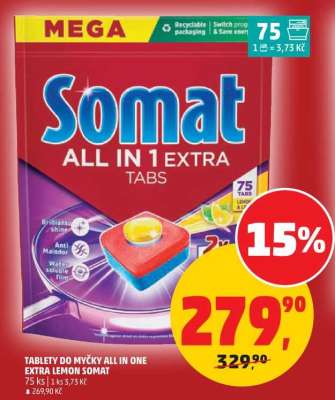 Tablety do myčky All in One Extra Lemon Somat