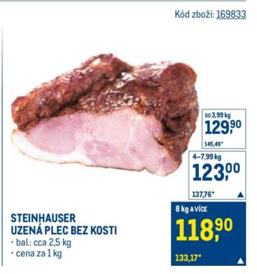 STEINHAUSER UZENÁ PLEC BEZ KOSTI