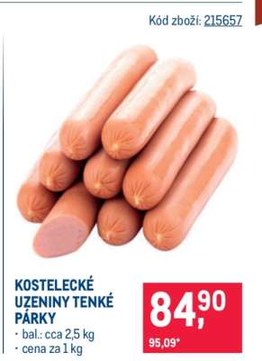 KOSTELECKÉ UZENINY TENKÉ PÁRKY