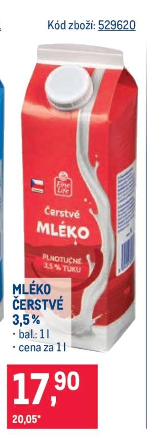 Mléko čerstvé 3,5 %