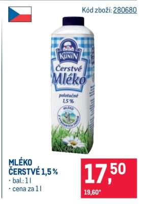 Mléko čerstvé 1,5 %