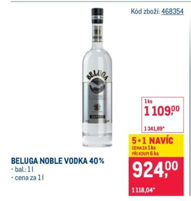 BELUGA NOBLE VODKA 40 %