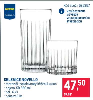 SKLENICE NOVELLO
