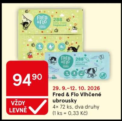 Fred Flo Vlhčené ubrousky