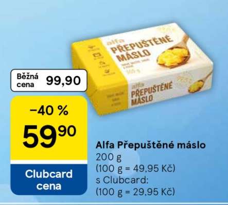 Alfa Přepuštěné máslo