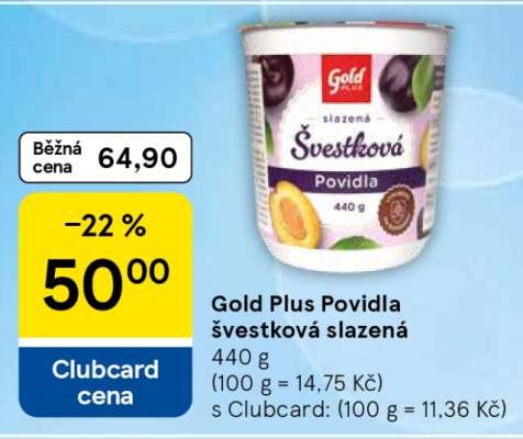 Gold Plus Povidla švestková slazená