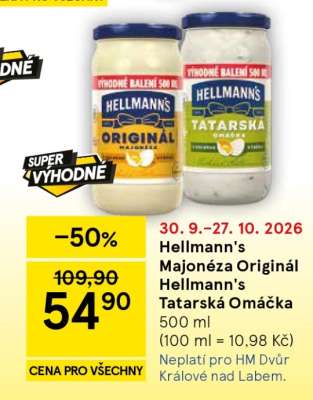 Hellmann's Majonéza Originál Hellmann's Tatarská Omáčka