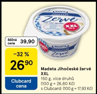 Madeta Jihočeské žervé XXL