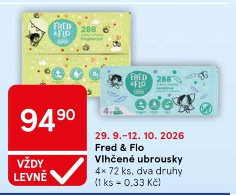 Fred Flo Vlhčené ubrousky