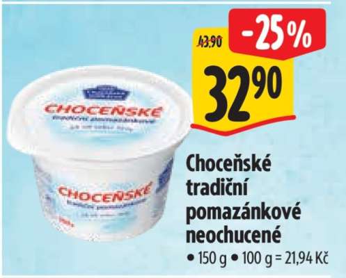 Choceňské tradiční pomazánkové neochucené