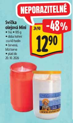 Svíčka olejová mini