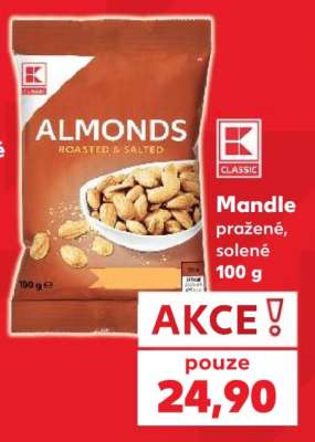 Mandle pražené, solené 100 g