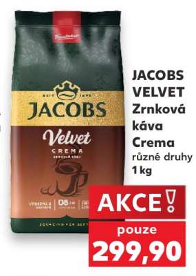 JACOBS VELVET Zrnková káva Crema