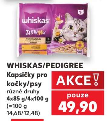 WHISKAS/ PEDIGREE Kapsičky pro kočky/ psy