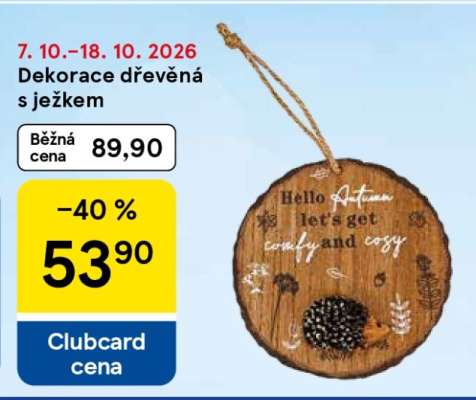 Dekorace dřevěná s ježkem