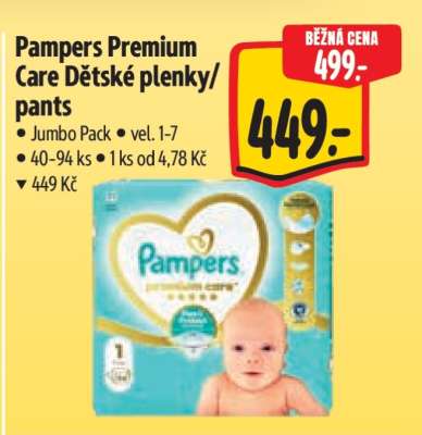 Pampers Premium Care Dětské plenky/pants
